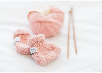 Kit tricot gants et chaussons rose